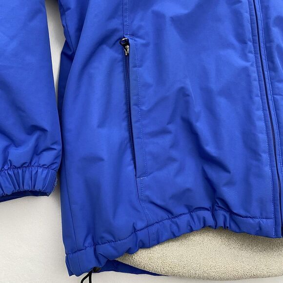 Lands End Jacket Boys Large 14-16 Blue Hooded Fleece Lined Nylon Winter Coat - Picture 5 of 13